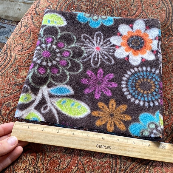 3 Neck gators warmer set hand sewn brown blue multi  floral fun soft NEW O/S - Picture 4 of 9